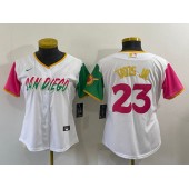 Padres 23 Fernando Tatis Jr. White Women Nike 2022 City Connect Cool Base Jersey