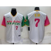 Padres 7 Ha Seong Kim White Nike 2022 City Connect Cool Base Jersey