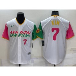 Padres 7 Ha Seong Kim White Nike 2022 City Connect Cool Base Jersey