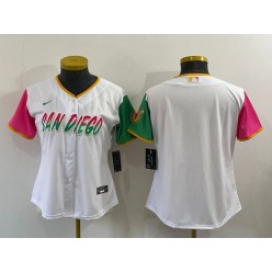 Padres Blank White Women Nike 2022 City Connect Cool Base Jersey
