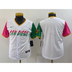 Padres Blank White Youth Nike 2022 City Connect Cool Base Jersey