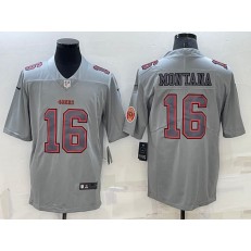Nike 49ers 16 Joe Montana Gray Atmosphere Fashion Vapor Limited Jersey
