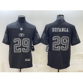 Nike 49ers 29 Talanoa Hufanga Black RFLCTV Limited Jersey
