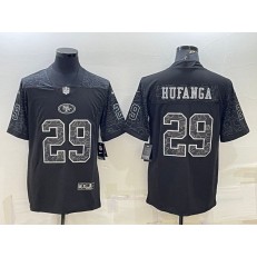 Nike 49ers 29 Talanoa Hufanga Black RFLCTV Limited Jersey