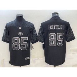 Nike 49ers 85 George Kittle Black RFLCTV Limited Jersey