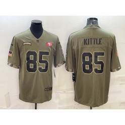 Nike 49ers 85 George Kittle Olive 2022 Salute To Service Limited Jersey