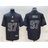 Nike 49ers 97 Nick Bosa Black RFLCTV Limited Jersey