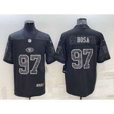Nike 49ers 97 Nick Bosa Black RFLCTV Limited Jersey