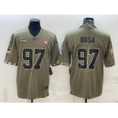 Nike 49ers 97 Nick Bosa Olive 2022 Salute To Service Limited Jersey