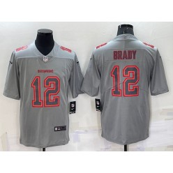 Nike Buccaneers 12 Tom Brady Gray Atmosphere Fashion Vapor Limited Jersey