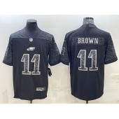 Nike Eagles 11 A. J. Brown Black RFLCTV Limited Jersey