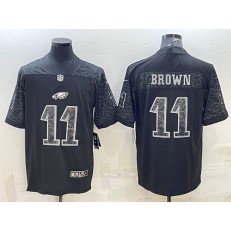 Nike Eagles 11 A. J. Brown Black RFLCTV Limited Jersey