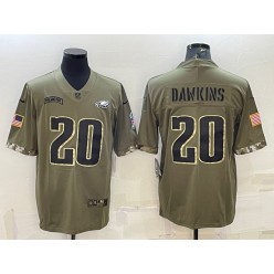 Nike Eagles 20 Brian Dawkins Olive 2022 Salute To Service Limited Jersey