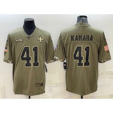 Nike Saints 41 Alvin Kamara Olive 2022 Salute To Service Limited Jersey