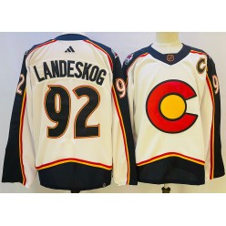 Avalanche 92 Gabriel Landeskog White Adidas Jersey