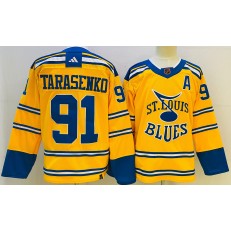 Blues 91 Vladimir Tarasenko Yellow Adidas Jersey