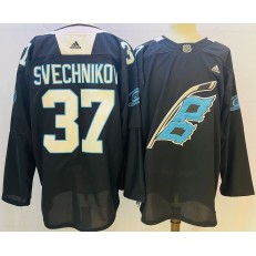 Hurricanes 37 Andrei Svechnikov Black 2022 Adidas Jersey
