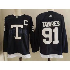 Maple Leafs 91 John Tavares Navy 2022 NHL Heritage Classic Adidas Jersey