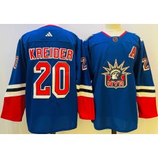 Rangers 20 Chris Kreider Royal Reverse Retro Adidas Jersey