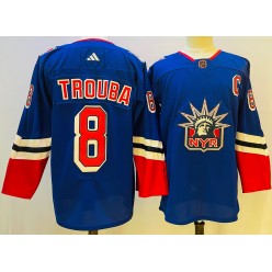 Rangers 8 Jacob Trouba Royal Reverse Retro Adidas Jersey