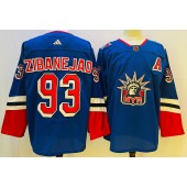 Rangers 93 Mika Zibanejad Royal Reverse Retro Adidas Jersey