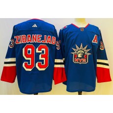 Rangers 93 Mika Zibanejad Royal Reverse Retro Adidas Jersey