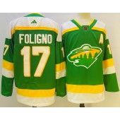 Wild 17 Marcus Foligno Green 2022 23 Reverse Retro Adidas Jersey