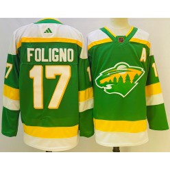 Wild 17 Marcus Foligno Green 2022 23 Reverse Retro Adidas Jersey