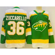 Wild 36 Mats Zuccarello Green 2022 23 Reverse Retro Adidas Jersey