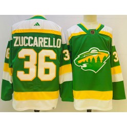 Wild 36 Mats Zuccarello Green 2022 23 Reverse Retro Adidas Jersey