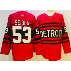 Wings 53 Moritz Seider Red Reverse Retro Adidas Jersey