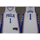 76ers 1 James Harden White Nike Diamond 75th Anniversary Swingman Jersey