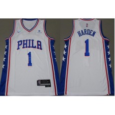 76ers 1 James Harden White Nike Diamond 75th Anniversary Swingman Jersey