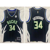 Bucks 34 Giannis Antetokounmpo Black 2022-23 Swingman Jersey