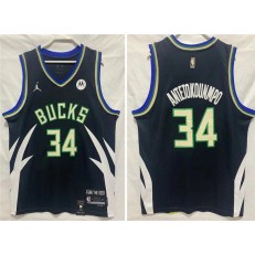Bucks 34 Giannis Antetokounmpo Black 2022-23 Swingman Jersey