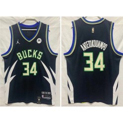 Bucks 34 Giannis Antetokounmpo Black 2022-23 Swingman Jersey