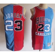 Bulls 23 Michael Jordan Blue Red Split Hardwood Classics Jersey