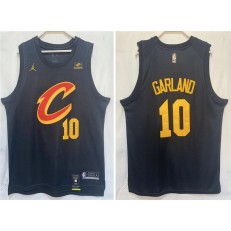 Cavaliers 10 Darius Garland Black 2022-23 Swingman Jersey