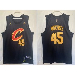 Cavaliers 45 Donovan Mitchell Black 2022-23 Swingman Jersey