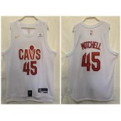 Cavaliers 45 Donovan Mitchell White 2022-23 Nike Swingman Jersey