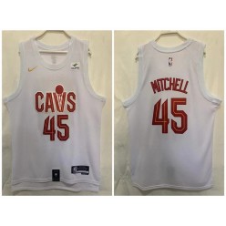 Cavaliers 45 Donovan Mitchell White 2022-23 Nike Swingman Jersey