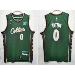 Celtics 0 Jayson Tatum Green Nike 2022-23 City Edition Swingman Jersey