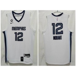 Grizzlies 12 Ja Morant White Nike 2022-23 City Edition Swingman Jersey