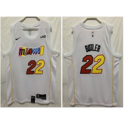 Heat 22 Jimmy Butler White Nike 2022-23 City Edition Swingman Jersey