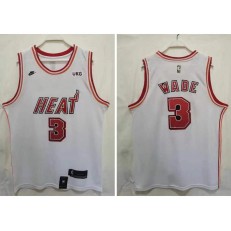 Heat 3 Dwyane Wade White 2022-23 Nike Swingman Jersey