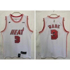 Heat 3 Dwyane Wade White 2022-23 Nike Swingman Jersey