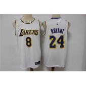 Lakers 8 & 24 Kobe Bryant White Nike Diamond 75th Anniversary City Edition Swingman Swingman Jersey