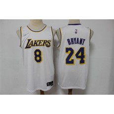 Lakers 8 & 24 Kobe Bryant White Nike Diamond 75th Anniversary City Edition Swingman Swingman Jersey