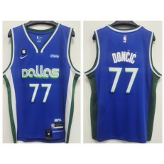 Mavericks 77 Luka Doncic Blue Nike 2022-23 City Edition Swingman Jersey