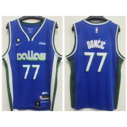 Mavericks 77 Luka Doncic Blue Nike 2022-23 City Edition Swingman Jersey